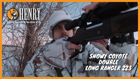 Snowy Coyote Double. #HUNTWITHAHENRY