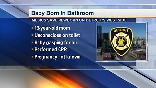 Medics save baby born in bathroom on Detroit's west side