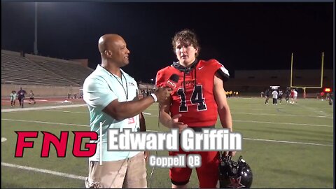 Coppell RB Xavier Mosely 7 QB Edward Griffen after Defeating Lewisville 49-28
