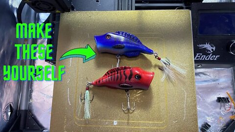 3D Printed Fishing Lure Bass Popper