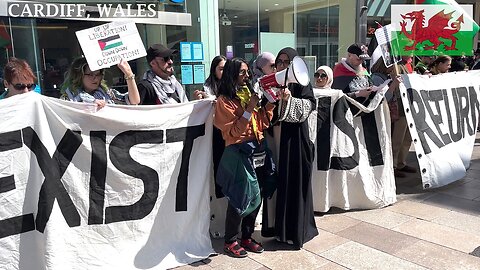 Stop Arming Israel. March for Palestine, Barclays, Cardiff Wales