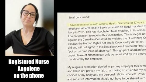 Alberta Nurse resigned due to mandates... we had an interesting chat with her about that. Listen in.