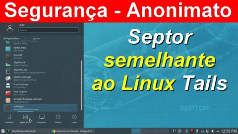 Septor Linux distro voltada a Segurança e Anonimato semelhante ao Tails com KDE Plasma e Tor Browser