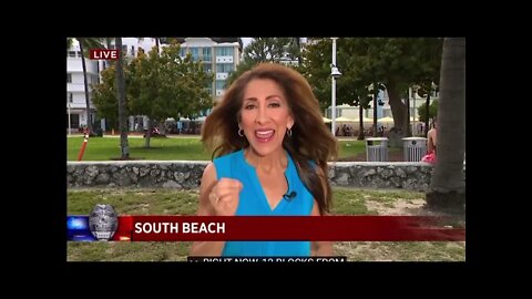 Miami Beach Woman Twerks for News Camera