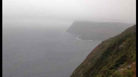 Don't Fall Off! - Beautiful View of Storm from Atop Newfoundland Cliff