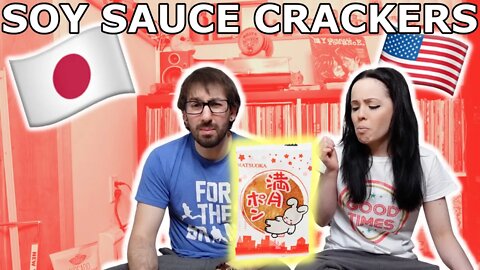 AMERICANS TRY JAPANESE SNACKS PART 3 - MATSUOKA FULL MOON PON - SOY SAUCE CRACKERS