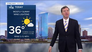 Mostly Sunny and warmer Sunday