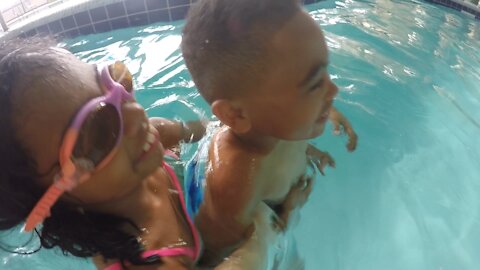 Blasian Babies Lazy River Swim Lesson Warm-up!
