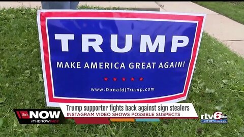 Beech Grove man tries to stump vandals stealing Donald Trump signs