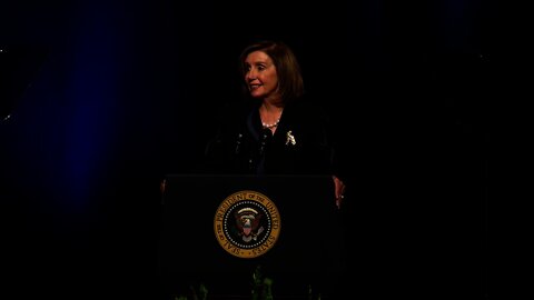 Rep. Nancy Pelosi speaks at Harry Reid memorial service