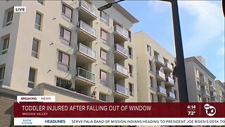 Toddler hospitalized after falling from apartment window in Mission Valley