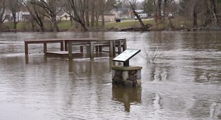 The tide is high at Danford Island Park in Dimondale