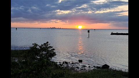 Tampa Bay Sunset overlooking Tampa and St Petersburg
