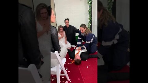 GROOM has heartattack at altar , EMT runs in to help was a close call
