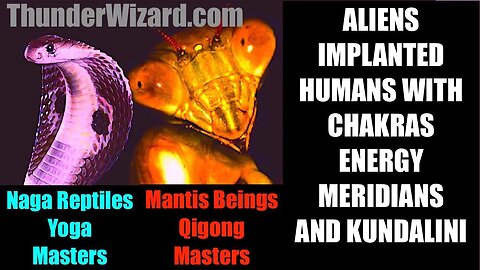 ALIENS IMPLANTED HUMANS WITH CHAKRAS, KUNDALINI AND ENERGY MERIDIANS - NAGAS & MANTIS CHANNEL TRUTHS