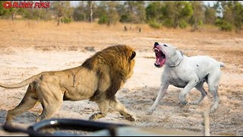 Predatory dog against tiger😱