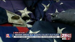 Broken Arrow boy scouts collect old flags