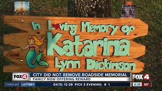 Family offering reward for missing roadside memorial