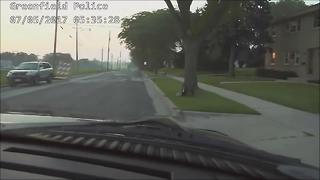 Dash Cam video : Greenfield police chase car theft suspects