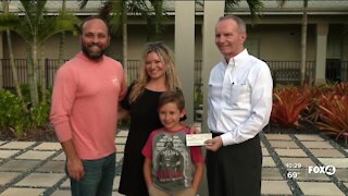 A local boy donates his small business proceeds to St. Matthew's House