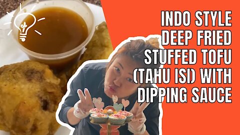 Nibbling Indo Style Deep Fried Stuffed Tofu (Tahu Isi) with Dipping Sauce. #shorts