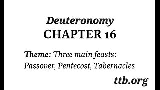 Deuteronomy Chapter 16 (Bible Study)