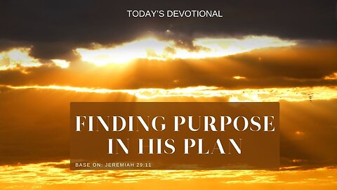 Finding Purpose in His Plan