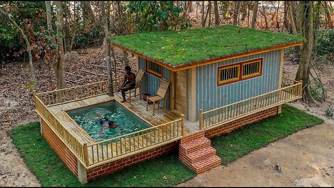 Building Two Story Villa With Private Underground Living Room and Swimming Pool