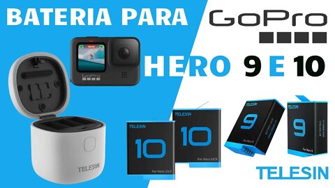 kit Bateria Telesin para Gopro Hero 10 e 9 e também para gerações anteriores da Gopro!