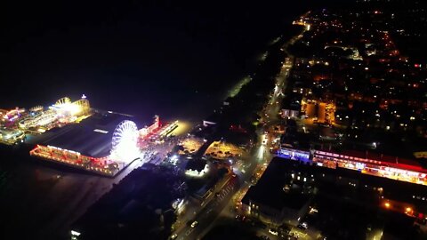 Another fly-by around Clacton On Sea Pier Essex on DJI Mini 3 pro drone stunning night performance