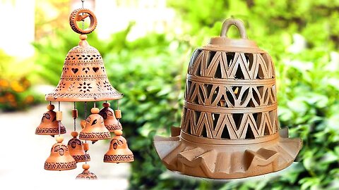 Decorative Hanging Clay Bell Making - Pottery Carving - Decorative Clay Pot - Primitive Pottery