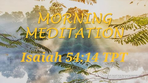 Morning Meditation -- Isaiah 54 verse 14 TPT