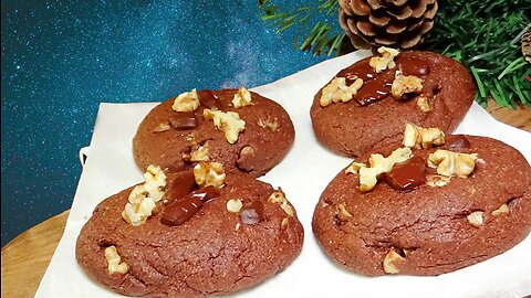 Healthy Walnut Brownie Cookie (No Sugar, No Dairy)