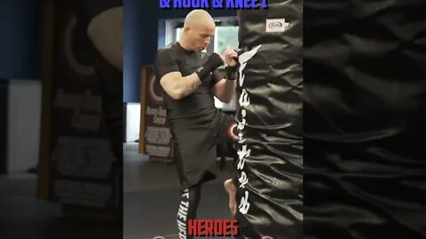 Heroes Training Center | Kickboxing & MMA "How To Double Up" Hook & Hook & Hook & Knee 1 | #Shorts