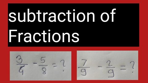 subtraction of fractions// 5 th class//fractions// hindi and english