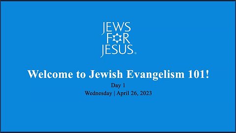Jews for Jesus Jewish Evangelism 101 Training Video titled My Real Reason for Unbelief by Avi Snyder