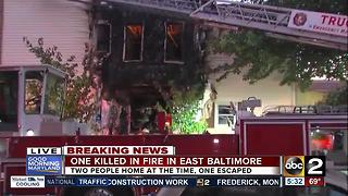 One dead in east Baltimore house fire
