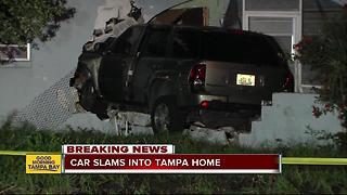 Texting teen plows SUV through wall of Tampa home