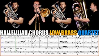 G.F. Handel "Hallelujah Chorus" Euphonium, Trombone & Tuba Quartet. Sheet Music Play Along!