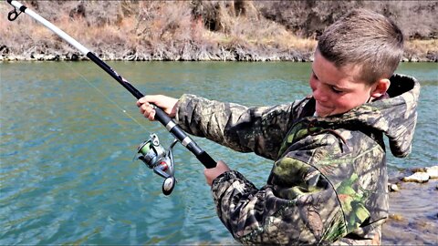 **Drone FAIL** Kid vs. Sturgeon | Idaho Multi-Species Fishing