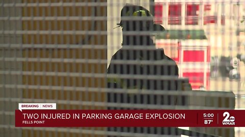 Tanks in car explode, causing damage and injuring two in Baltimore parking garage