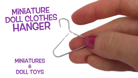 Easy DIY miniature paper clip hanger for doll clothes