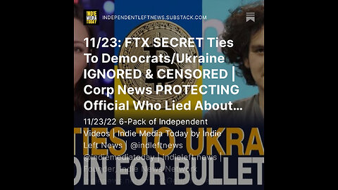 11/23: FTX SECRET Ties To Democrats/Ukraine IGNORED & CENSORED + much more!