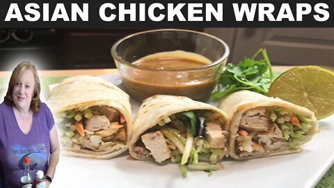 ASIAN CHICKEN WRAPS WITH PEANUT DIPPING SAUCE RECIPE | Cook With Me Wraps
