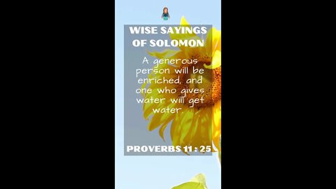 Proverbs 11:25 | Wise Sayings of Solomon