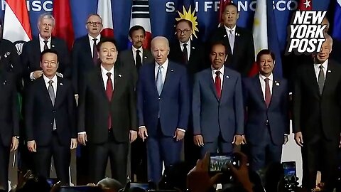 Biden appears confused while standing with world leaders after struggling to pronounce names