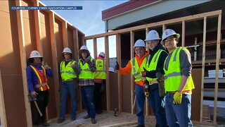 Local students built 5 tiny homes for homeless