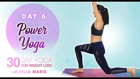 30 Day Yoga for Weight Loss Julia Marie ♥ Power Yoga HIIT 20 Minute Cardio Burn Workout | Day 6
