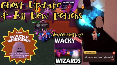 AndersonPlays Roblox Wacky Wizards 👻GHOSTS Update - Ghost Ingredient and All New Ghost Potions