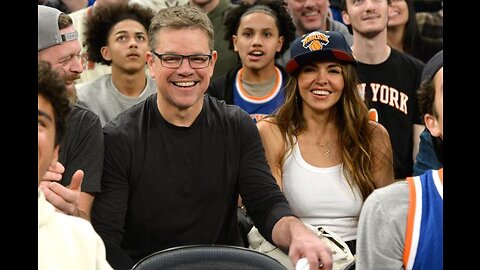 Matt Damon and Luciana Barroso Have Date Night at the San Antonio Spurs v. New York Knicks Game
